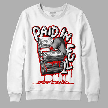 Jordan 1 Retro Low "Black Toe" DopeSkill Sweatshirt Paid In Full Graphic Streetwear - White