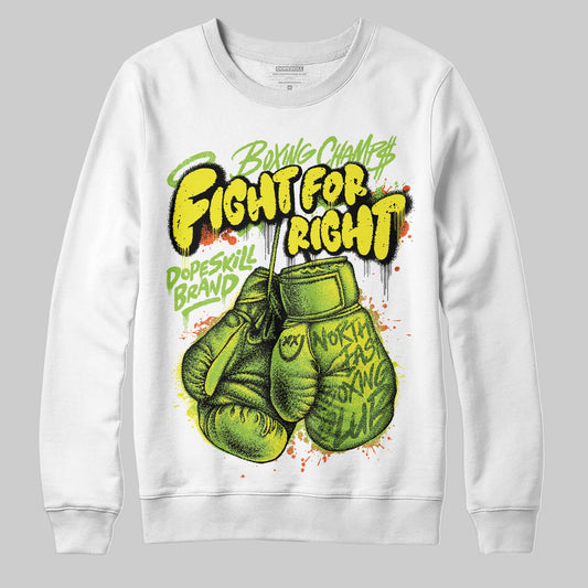 Neon Green Sneakers DopeSkill Sweatshirt Fight For Right Graphic Streetwear - White