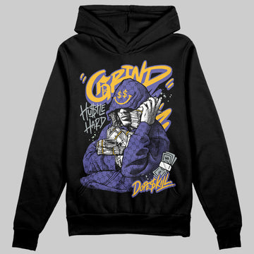 Jordan 4 Retro Lakers DopeSkill Hoodie Sweatshirt Grind Pray Graphic Streetwear - black