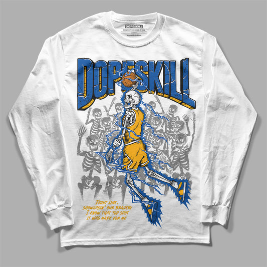 Dunk Blue Jay and University Gold DopeSkill Long Sleeve T-Shirt Thunder Dunk Graphic Streetwear - White 