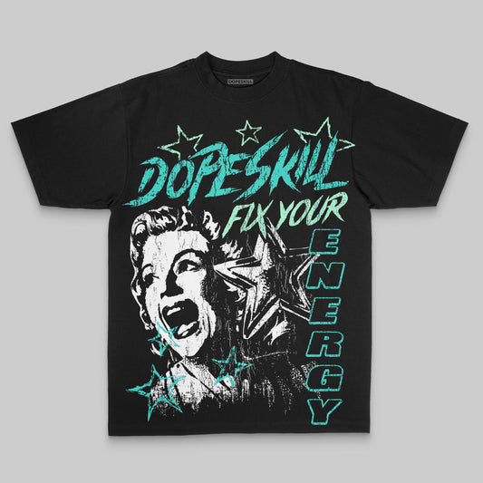 Aqua Oversize Print Fix Your Energy DopeSkill Graphic Premium T-shirt Streetwear - Black