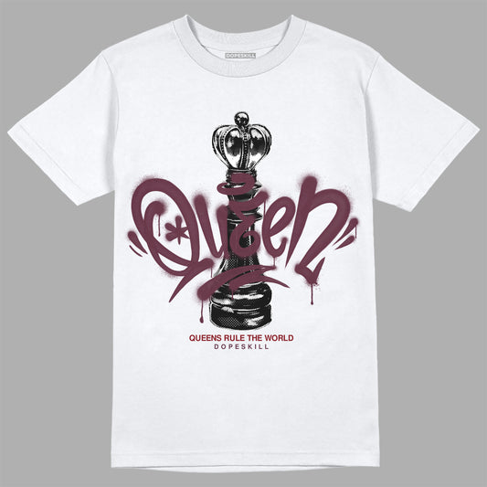 Jordan 5 Retro Burgundy (2023) DopeSkill T-Shirt Queen Chess Graphic Streetwear - White 