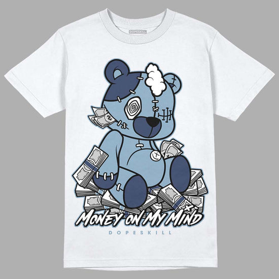 Jordan 1 Mid Diffused Blue DopeSkill T-Shirt MOMM Bear Graphic Streetwear - White 