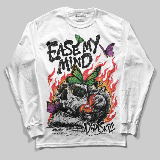 Black and White Sneakers DopeSkill Long Sleeve T-Shirt Ease My Mind Graphic Streetwear - White 