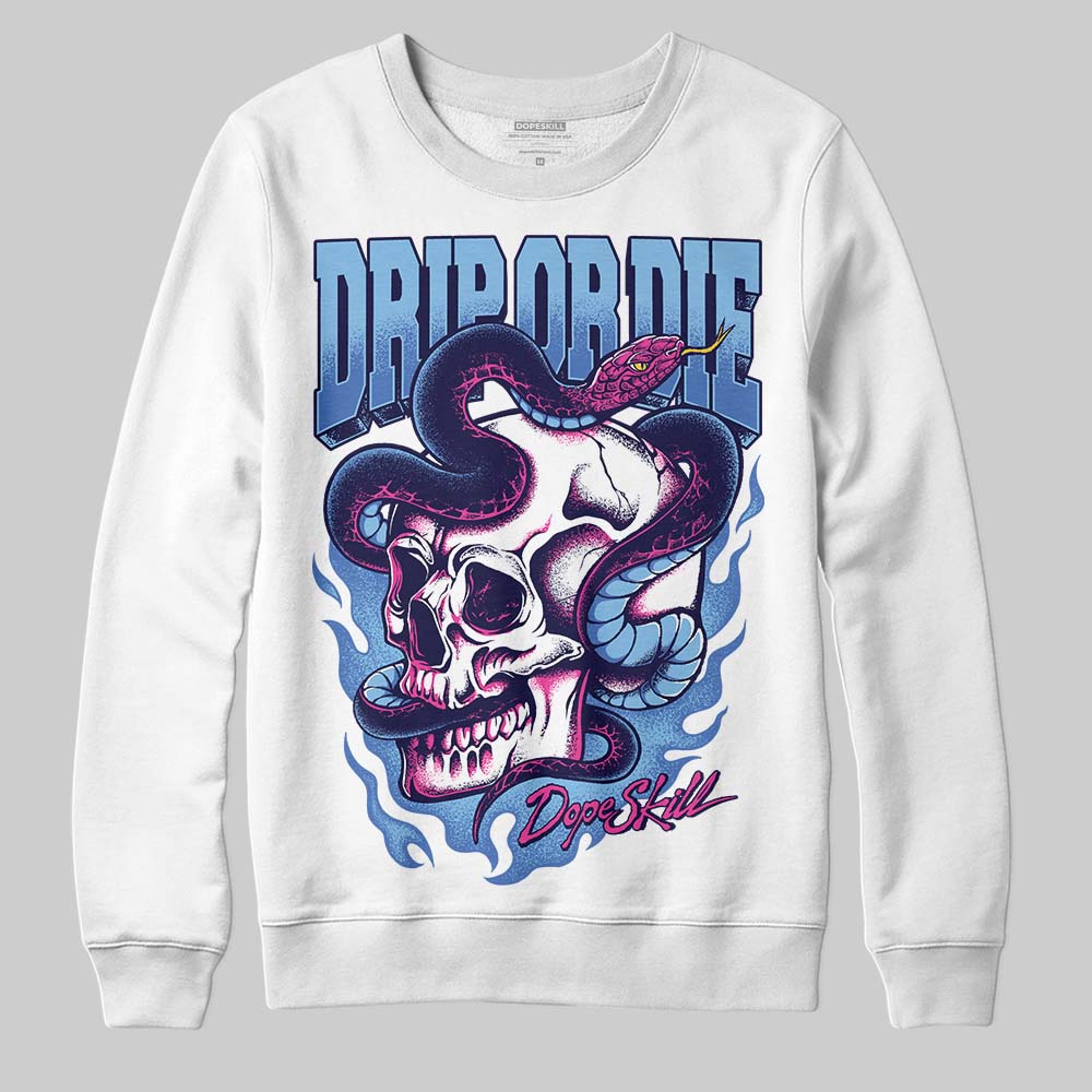 University Blue Sneakers DopeSkill Sweatshirt Drip or Die Graphic Streetwear - White 