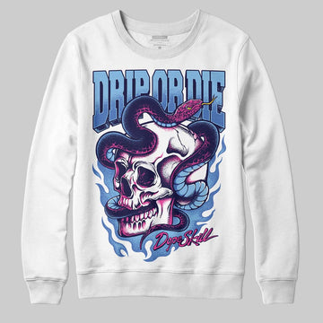 University Blue Sneakers DopeSkill Sweatshirt Drip or Die Graphic Streetwear - White 