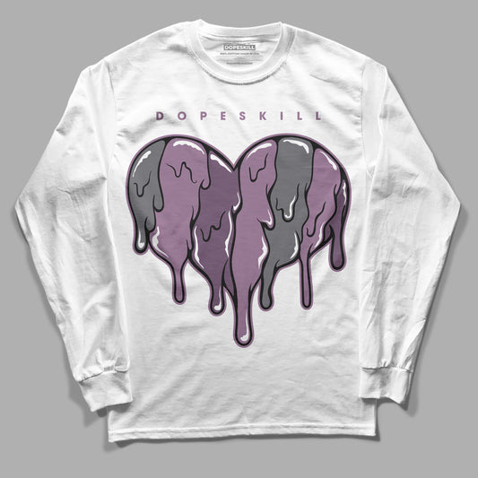 Jordan 2 “Mauve/Off-Noir” DopeSkill Long Sleeve T-Shirt Slime Drip Heart Graphic Streetwear - White 