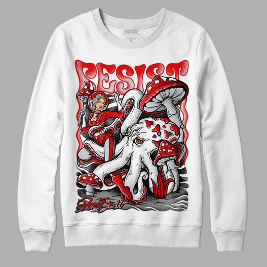 Jordan 4 Retro Red Cement DopeSkill Sweatshirt Resist Graphic Streetwear - White