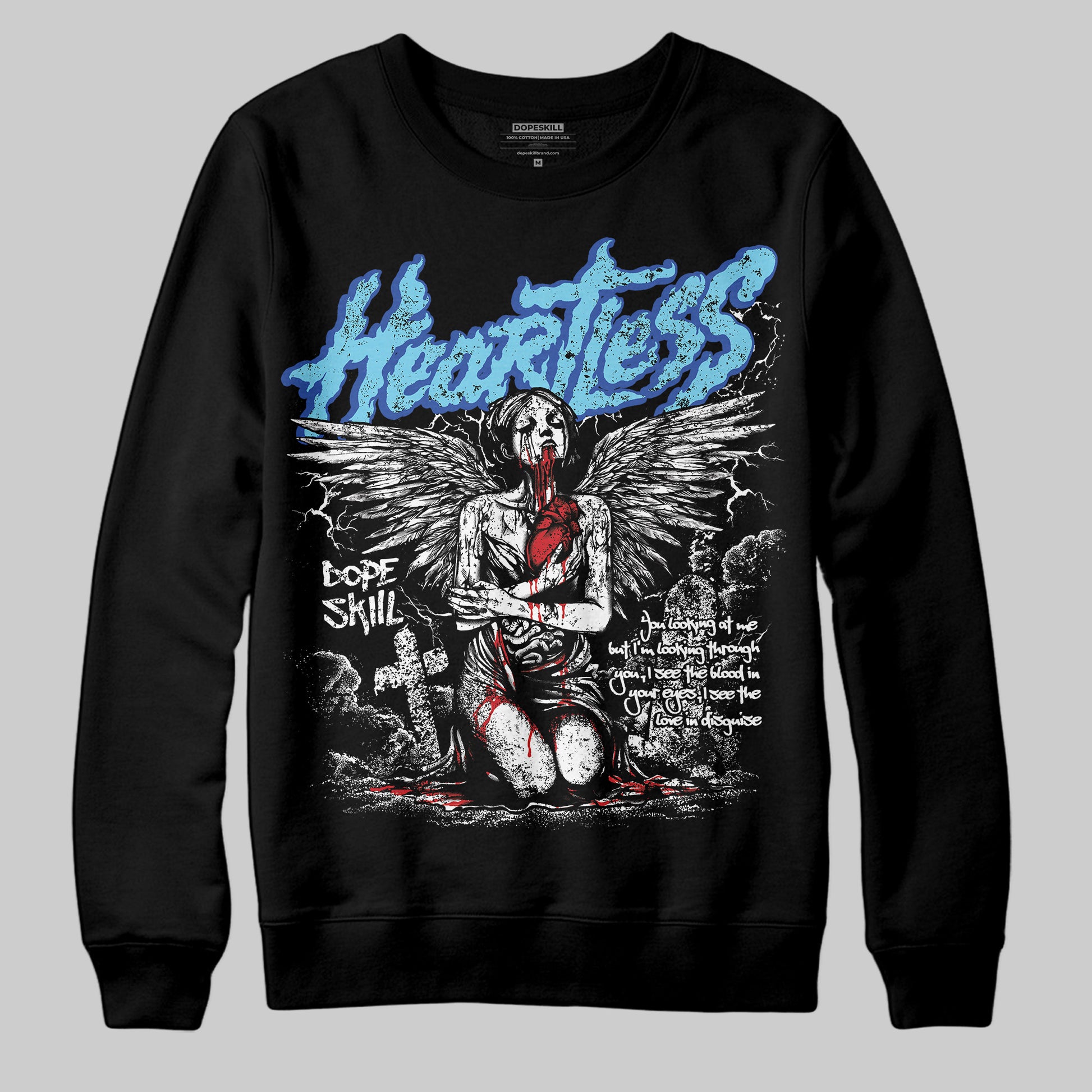 Dunk Low Argon DopeSkill Sweatshirt Heartless Graphic Streetwear - Black