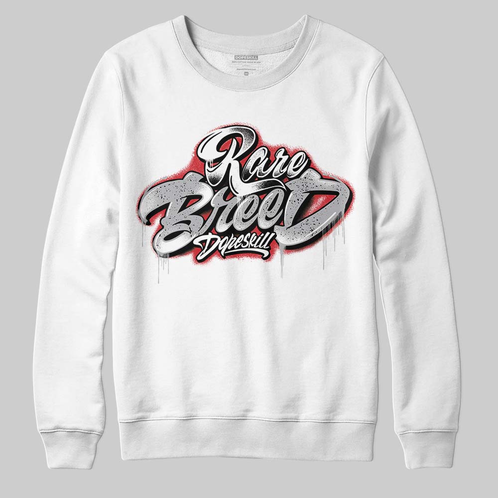 Jordan 4 OG “White Cement” DopeSkill Sweatshirt Rare Breed Type Graphic Streetwear - White
