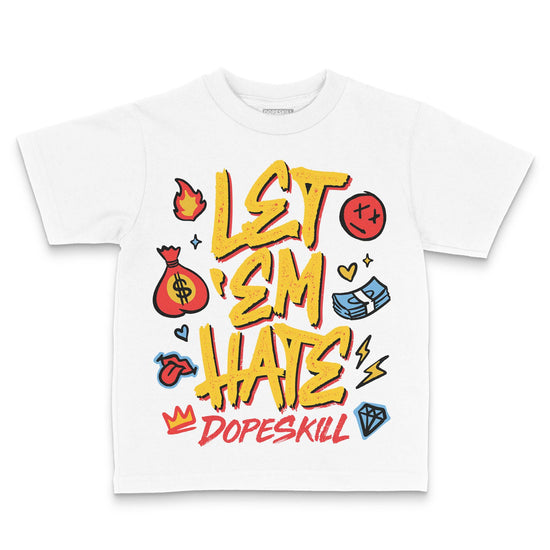 Yellow Sneakers DopeSkill Toddler Kids T-shirt Let 'em Hate Graphic Streetwear - White 