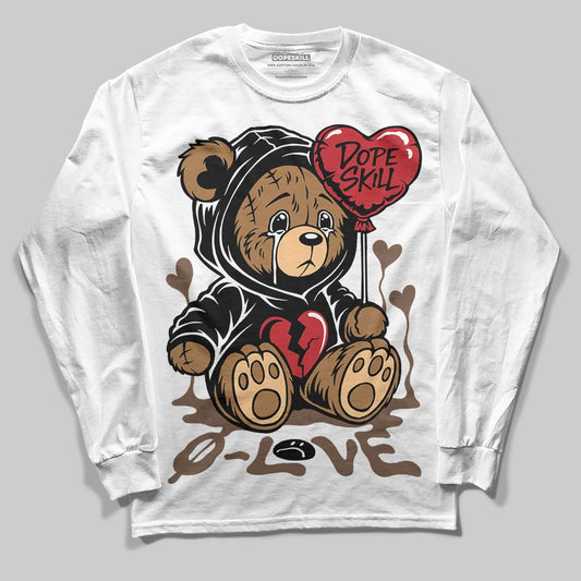 Jordan 9 'Olive' DopeSkill Long Sleeve T-Shirt Broken Bear Graphic Streetwear - White