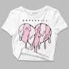 Dunk Low LX Pink Foam DopeSkill Women's Crop Top Slime Drip Heart Graphic Streetwear - White