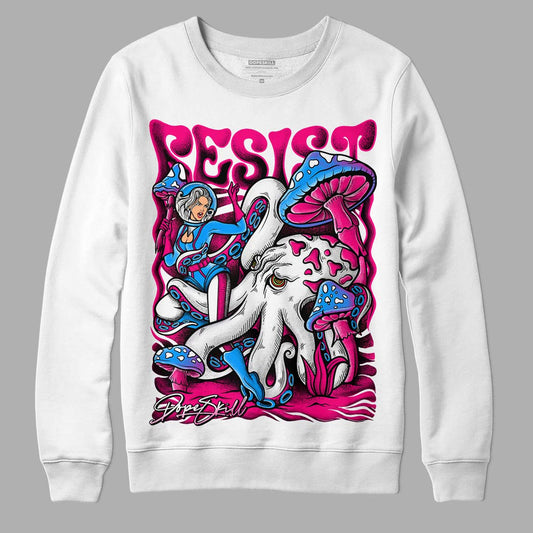 Jordan 1 Low GS “Fierce Pink” Dopeskill Sweatshirt Resist Graphic Streetwear - White