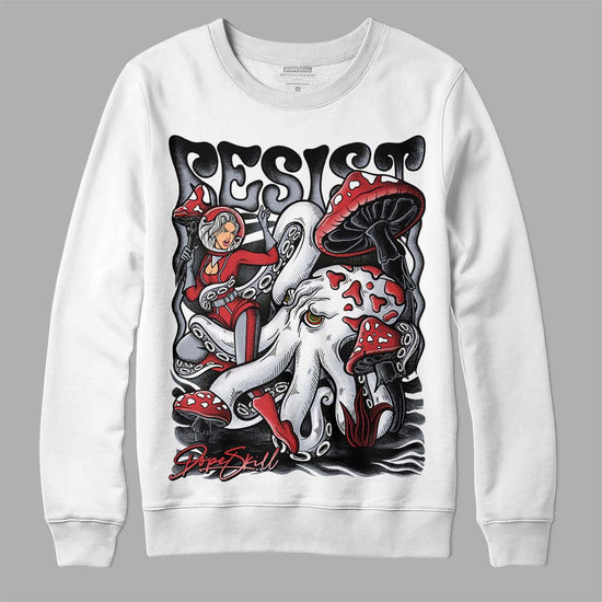 Jordan 4 “Bred Reimagined” DopeSkill Sweatshirt Resist Graphic Streetwear - White