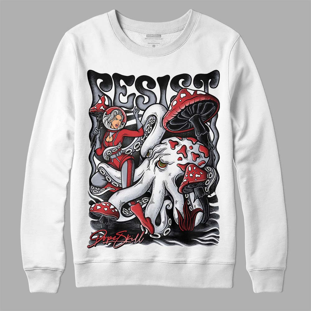 Jordan 4 “Bred Reimagined” DopeSkill Sweatshirt Resist Graphic Streetwear - White