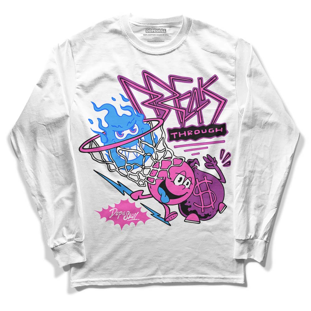 Jordan 4 GS “Hyper Violet” DopeSkill Long Sleeve T-Shirt Break Through Graphic Streetwear - WHite