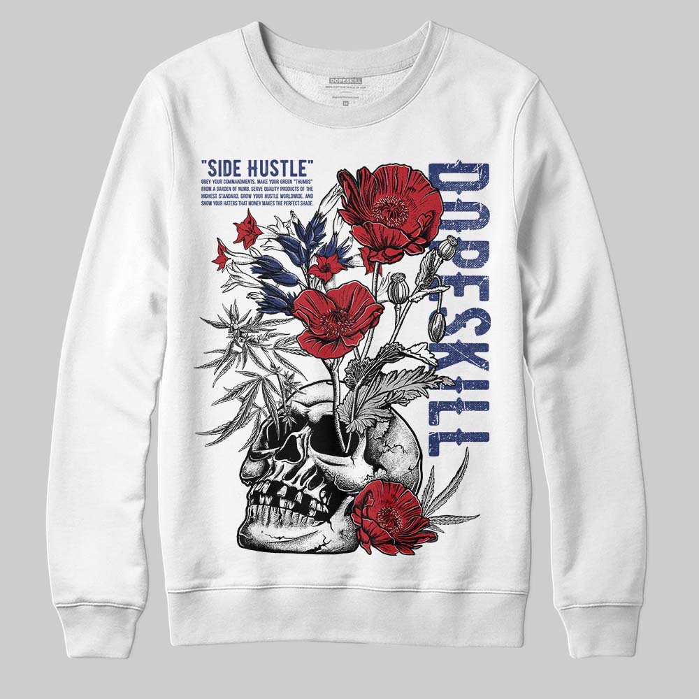 Jordan 1 High OG Rare Air "Deep Royal Blue" DopeSkill Sweatshirt Side Hustle Graphic Streetwear - White