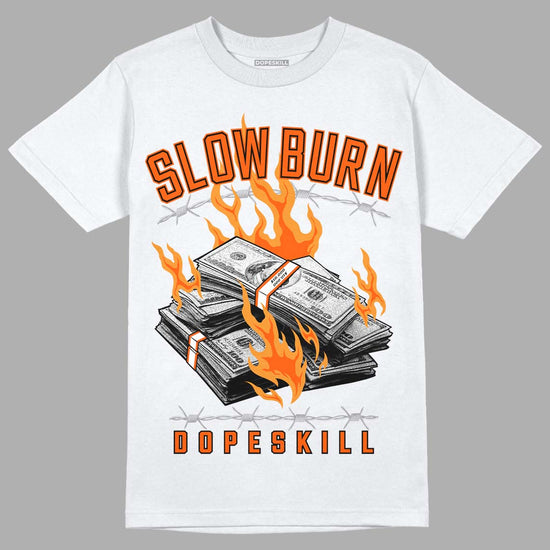 Jordan 12 Retro Brilliant Orange DopeSkill T-Shirt Slow Burn Graphic Streetwear - White