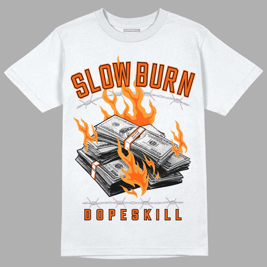 Jordan 12 Retro Brilliant Orange DopeSkill T-Shirt Slow Burn Graphic Streetwear - White