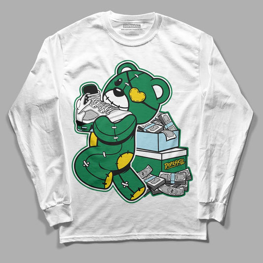 Jordan 5 “Lucky Green” DopeSkill Long Sleeve T-Shirt Bear Steals Sneaker Streetwear - White 