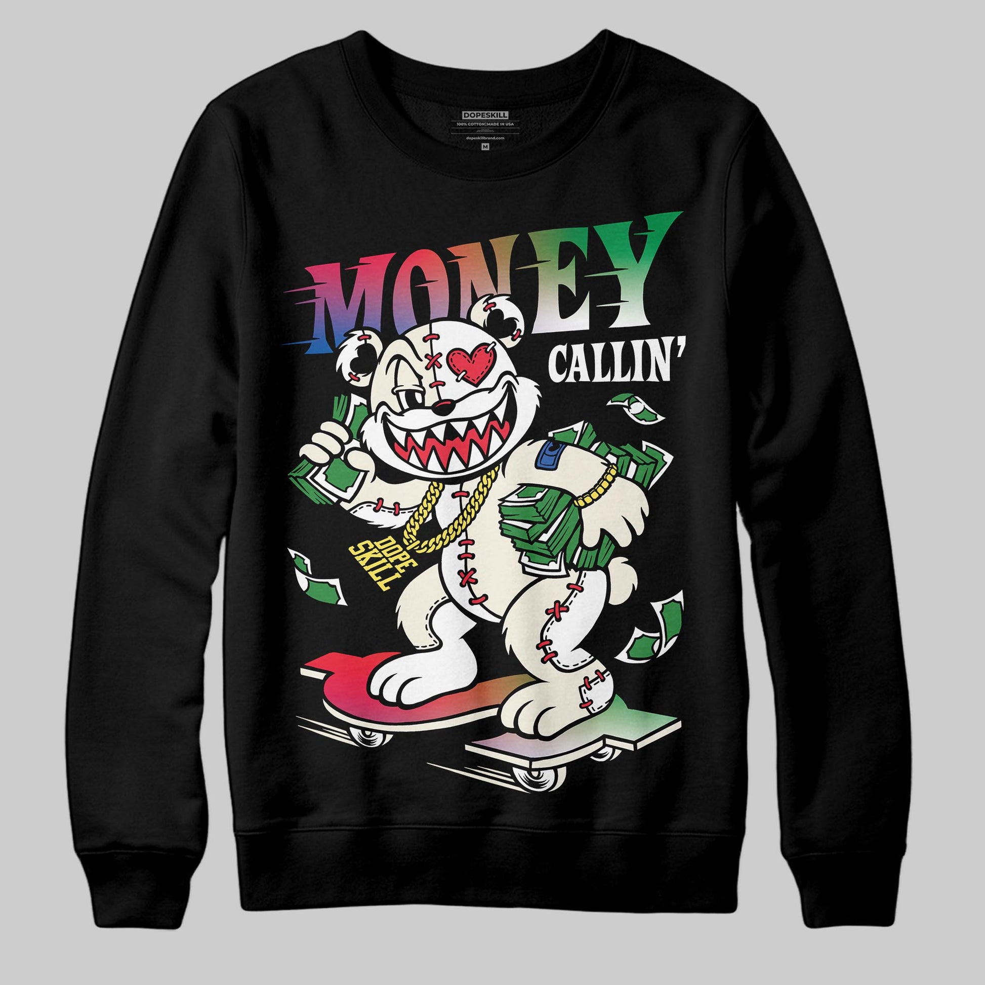 Jordan 11 Retro 285 Atlanta DopeSkill Sweatshirt Money Callin' Graphic Streetwear - Black