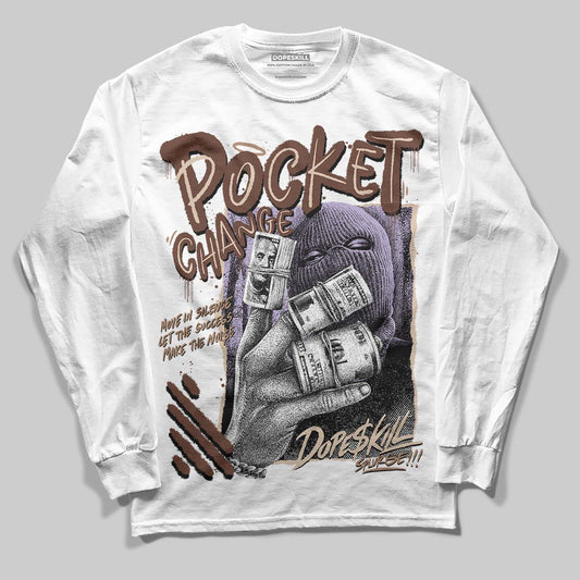 Harris Tweed x Wmns Dunk Low 'Sesame' DopeSkill Long Sleeve T-Shirt Pocket Change Graphic Streetwear - White