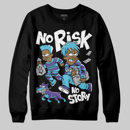 Jordan 8 Retro 'Aqua' 2025 DopeSkill Sweatshirt No Risk No Story Graphic Streetwear - Black