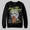 Jordan 4 GS “Light Lemon Twist” DopeSkill Sweatshirt Never Stop Hustling Graphic Streetwear - Black