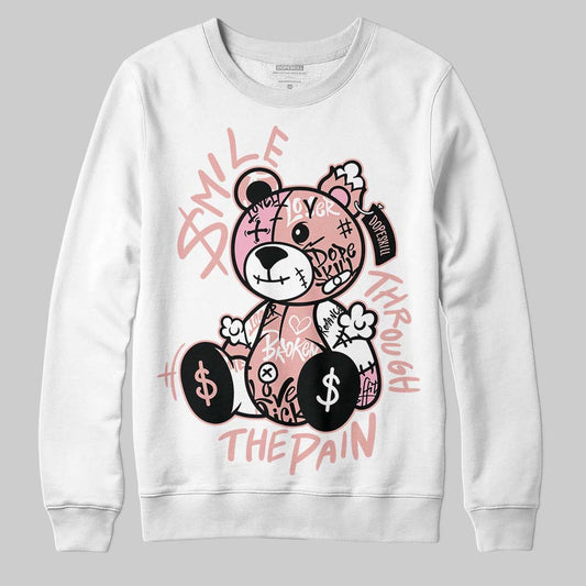 Jordan 1 Low OG “Rust Pink” DopeSkill Sweatshirt Smile Through The Pain Graphic Streetwear - White 