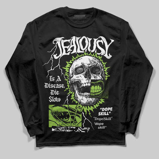 Neon Green Sneakers DopeSkill Long Sleeve T-Shirt Jealousy Graphic Streetwear - Black