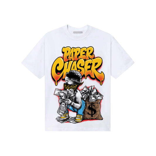 Yellow Sneakers DopeSkill T-Shirt Paper Chaser Boy Graphic Streetwear - White