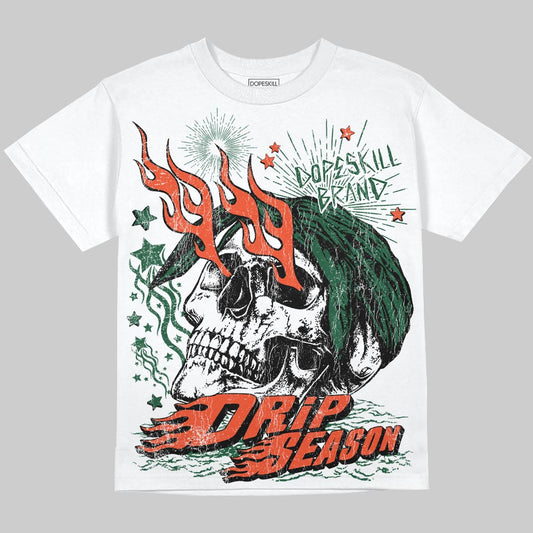 Dunk Low Team Dark Green Orange DopeSkill Oversize Print T-Shirt Drip Season Graphic Streetwear