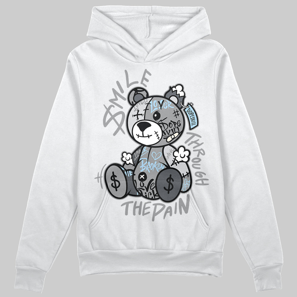 Jordan 5 Retro Wolf Grey (2026) DopeSkill Hoodie Sweatshirt Smile Through The Pain Graphic Streetwear - White