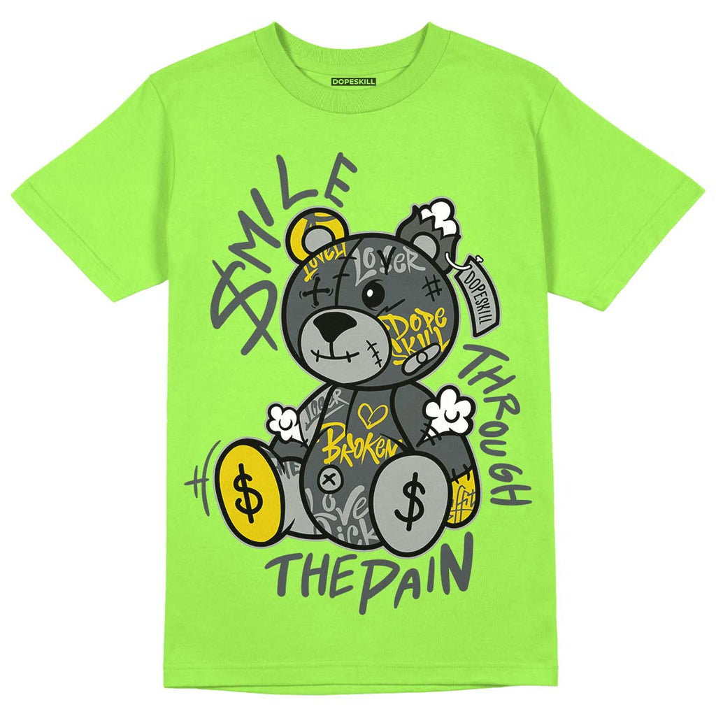 Jordan 5 Green Bean DopeSkill Green Bean T-Shirt Smile Through The Pain Graphic Streetwear
