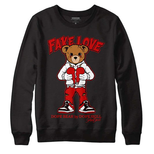 Jordan 1 Retro Low "Black Toe" DopeSkill Sweatshirt Fake Love Graphic Streetwear - Black