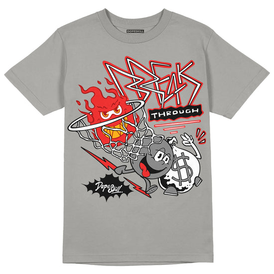 Grey Sneakers DopeSkill Grey T-Shirt Break Through Graphic Streetwear