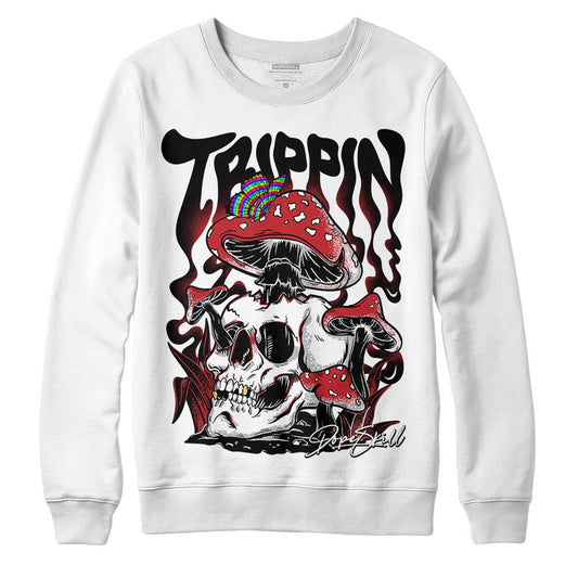 Jordan 12 “Red Taxi” DopeSkill Sweatshirt Trippin Graphic Streetwear - White