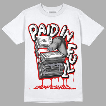 Jordan 9 Retro Gym Red DopeSkill T-Shirt Paid In Full Graphic Streetwear - White 