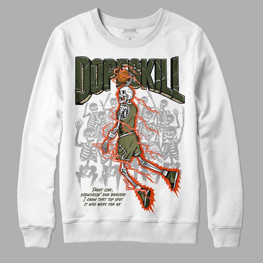 Olive Sneakers DopeSkill Sweatshirt Thunder Dunk Graphic Streetwear - White