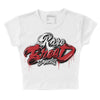 Jordan 12 “Red Taxi” DopeSkill Women's Crop Top Rare Breed Type Graphic Streetwear - White