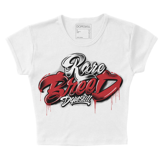 Jordan 12 “Red Taxi” DopeSkill Women's Crop Top Rare Breed Type Graphic Streetwear - White