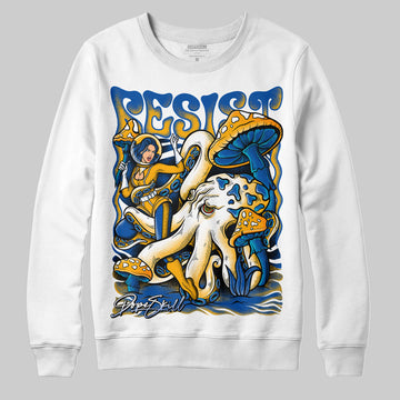 Dunk Blue Jay and University Gold DopeSkill Sweatshirt Resist Graphic Streetwear - White