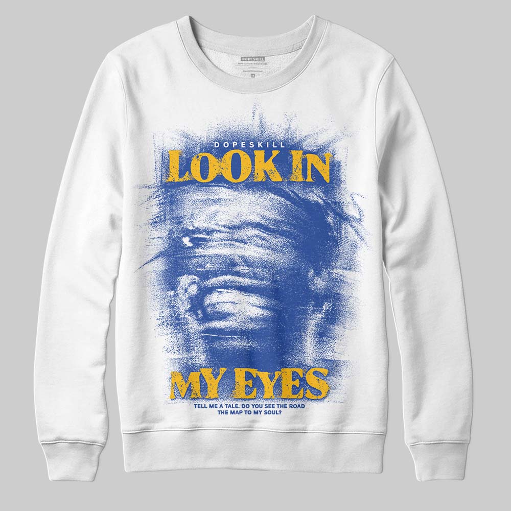 Royal Blue Sneakers DopeSkill Sweatshirt Look In My Eyes Graphic Streetwear - White