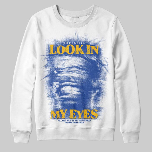 Royal Blue Sneakers DopeSkill Sweatshirt Look In My Eyes Graphic Streetwear - White