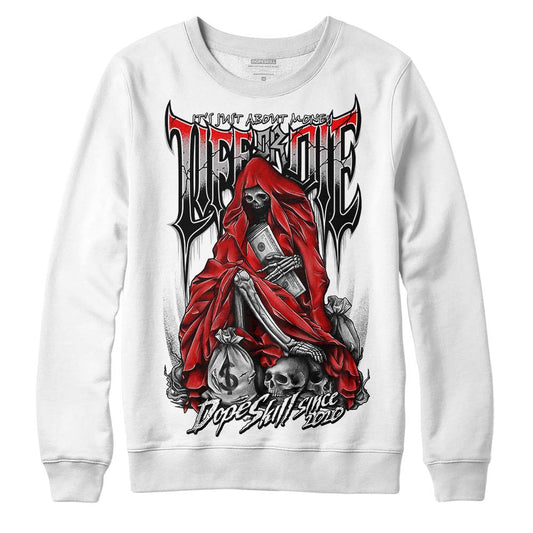 Jordan 1 Low OG “Shadow” DopeSkill Sweatshirt Life or Die Graphic Streetwear - White