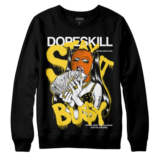 Jordan 4 Thunder DopeSkill Sweatshirt Stay It Busy Graphic Streetwear - Black 