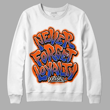 Dunk Low Futura Orange Blaze DopeSkill Sweatshirt Never Forget Loyalty Graphic Streetwear - White