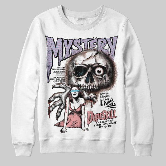 Harris Tweed x Dunk Low Denim Turquoise and Baroque Brown DopeSkill Sweatshirt Mystery Ghostly Grasp Graphic Streetwear - White 