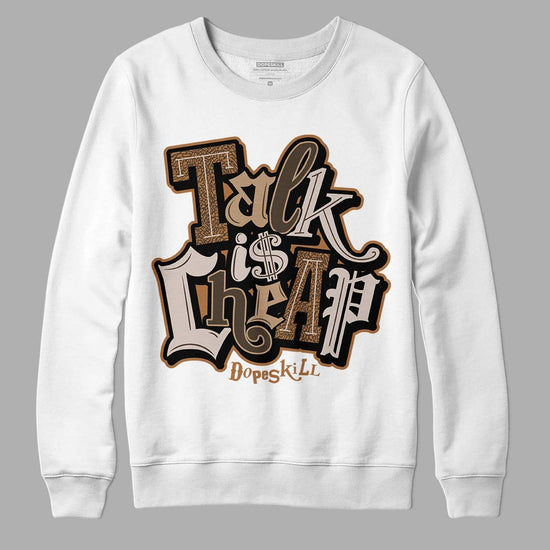 Jordan 3 Retro Palomino DopeSkill Sweatshirt Talk Is Chip Graphic Streetwear - White